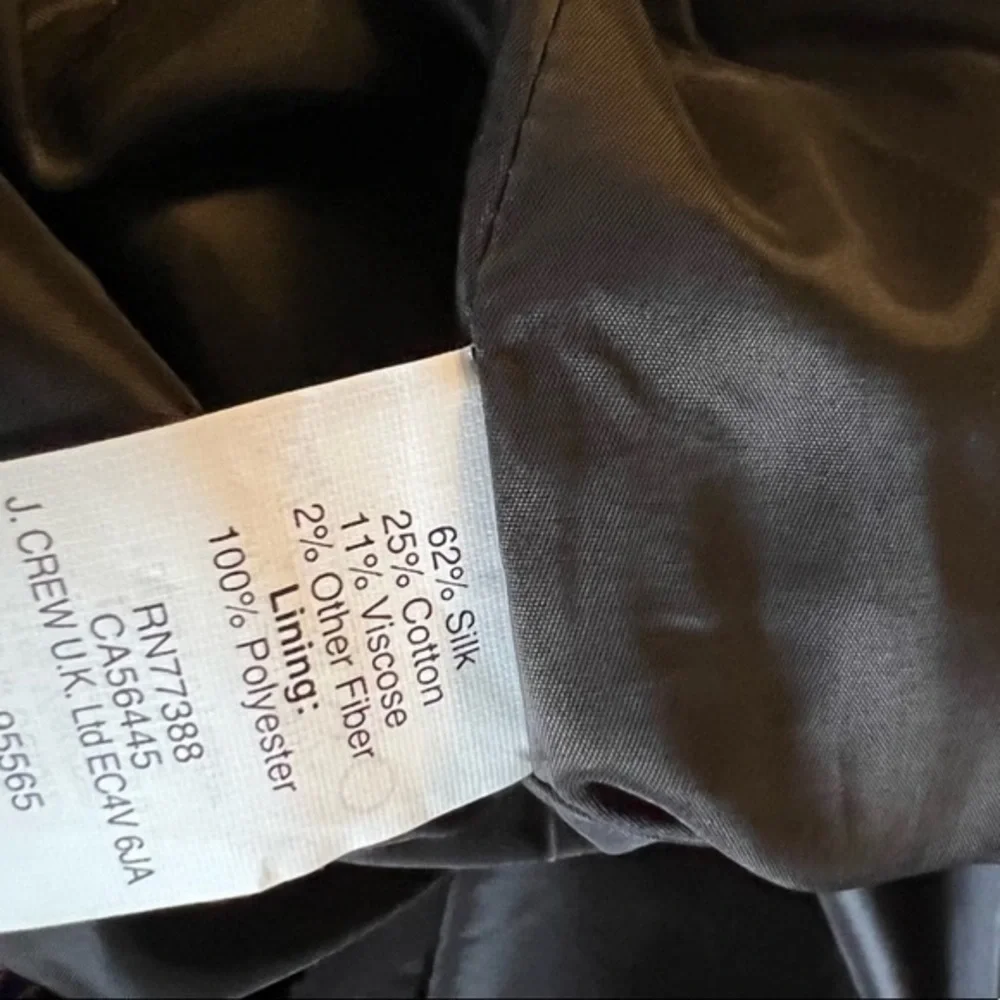 NWOT J. Crew Tweed Silk Blend Dark Purple Gold Postage Stamp Mini Skirt